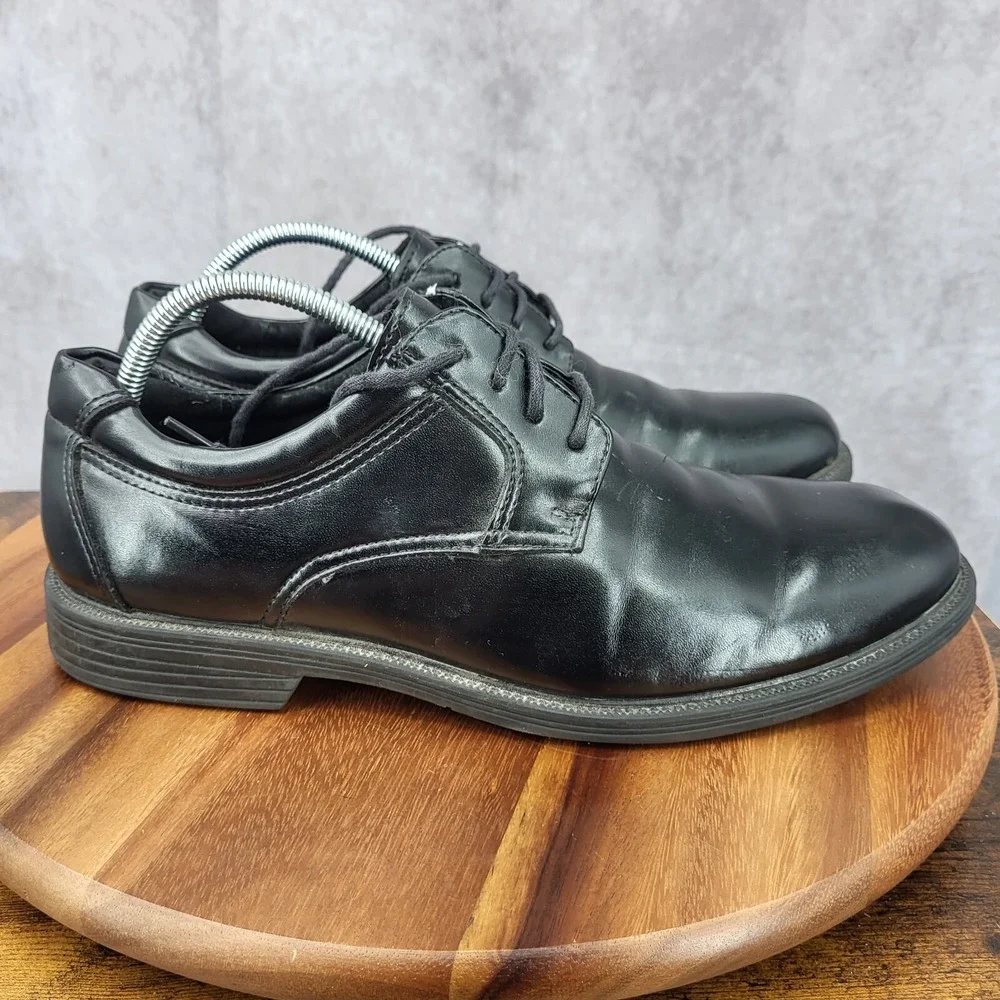 Dexter Oxford Dress Shoes Mens‎ 10.5 Black Faux Leather Lace Up Derby